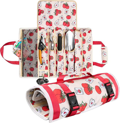 Garden Tool Bag - Roll-Up Garden Tool Holder with Deep Pockets | 900D Polyester Heavy Duty Gardening Tote | Compact Washable Organizer for Tools, Seeds, and Essentials (Tools Not Included)