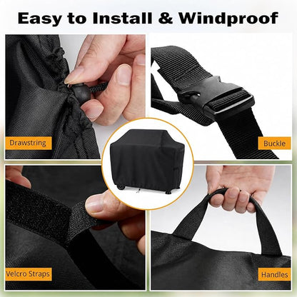Grill Cover Compatible with Expert Grill Charcoal Grill with Wheels 24 Inch, Heavy Duty Waterproof All-Weather BBQ Cover, Fade Resistant & Tear Resistant Outdoor Protection (48" W x 25" D x 40" H)