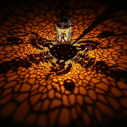 Cooo 2 Pack Solar Lanterns Outdoor Waterproof & Solar Pathway Lights Gold Wild Man Landscape Path Lights Christmas Lights Gifts for Women Mom Grandma for Garden Yard Patio Backyard Porch Decorations