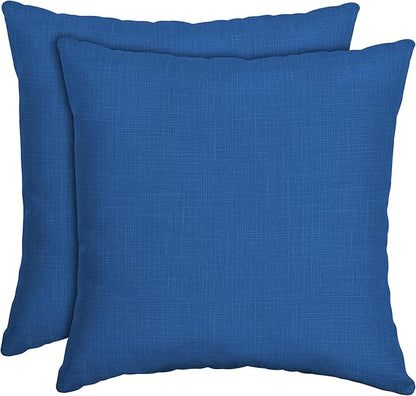 Arden Outdoor Toss Pillow, 2 Pack, 16 x 16, Rain-Proof, Fade Resistant Cobalt Blue Texture