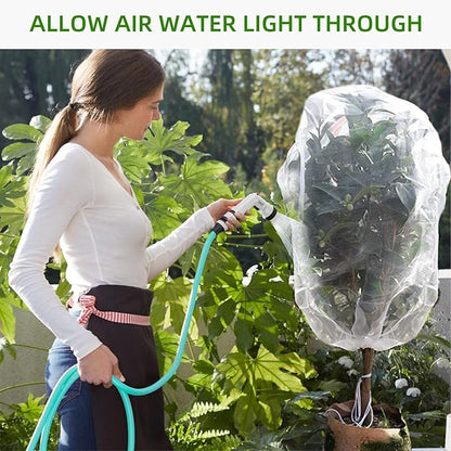 Garden Mesh Netting for Plants, 4 Pack Insect Bird Barrier Net Mesh with Drawstring, 3.3x2.6 FT Garden Bug Netting Plant Cover for Protect Fruit Tree Vegetable Flower