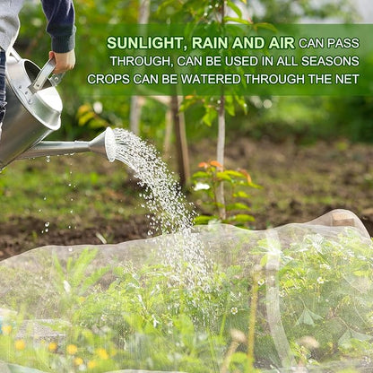 Garden Netting, Jevrench Durable Ultra Fine Garden Netting, Garden Plant Cover Row Cover Makes Plants, Vegetables, Fruits, and Flowers Grow Better (4ft x 50ft)