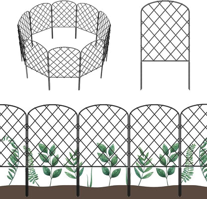 OUSHENG 19 Pack Decorative Garden Fence, Total 20ft(L) x 24in(H) Animal Barrier Border, Rustproof Metal Wire Section Edging Fencing Panel for Outdoor Patio Garden Yard, Arched