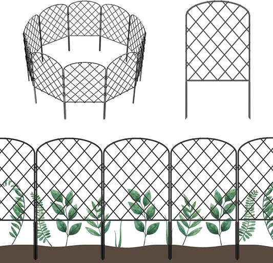 OUSHENG 19 Pack Decorative Garden Fence, Total 20ft(L) x 24in(H) Animal Barrier Border, Rustproof Metal Wire Section Edging Fencing Panel for Outdoor Patio Garden Yard, Arched