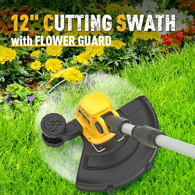 ZEGJAW 20v 13-inch Lawn Mower and 12-inch String Trimmer Combo with 2x4.0Ah Batteries and Charger, Grass Cutter with 5-Position Height Adjustment, Weed Wacker with 8pcs Line for Yard, Garden