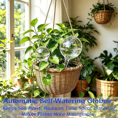 Plant Automatic Watering Devices, Clear Plastic Self-Watering Bulbs Flower Automatic Watering Device While Away Garden Waterer for Plant Indoor Outdoor
