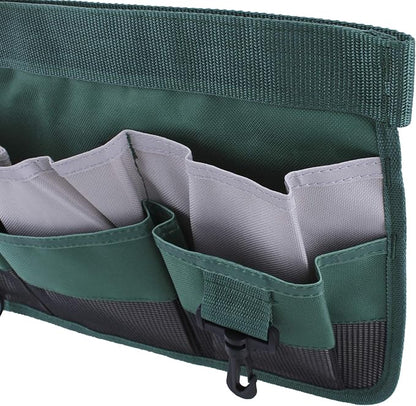 Gardening Tool Waist Bag Belt Heavy Duty Oxford Tool Apron with 7 Pockets of Different Sizes and Depth (Green)
