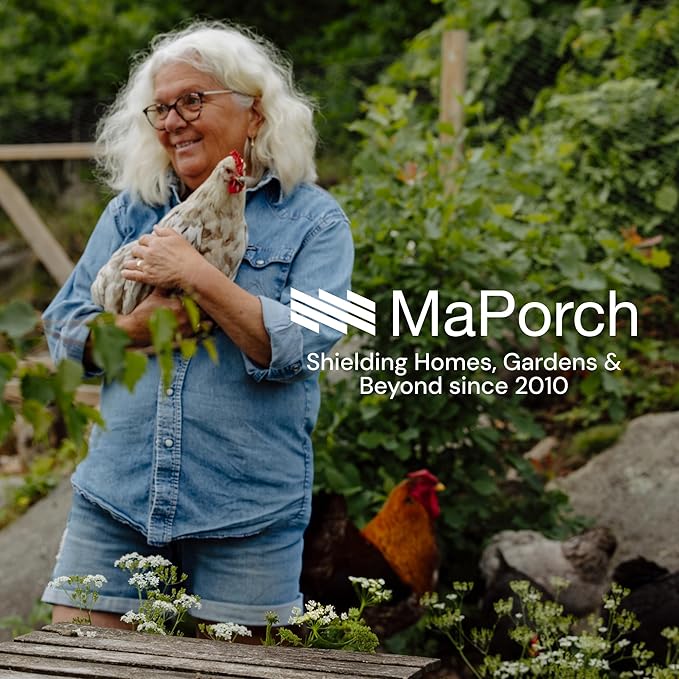 MaPorch Hardware Cloth Mesh - Galvanized Chicken Wire Mesh (15.7'' x 118.1', 1/2 Inch Square) for Chicken Coop, Rabbit and Poultry Fencing - Wire Fence - Metal Fencing
