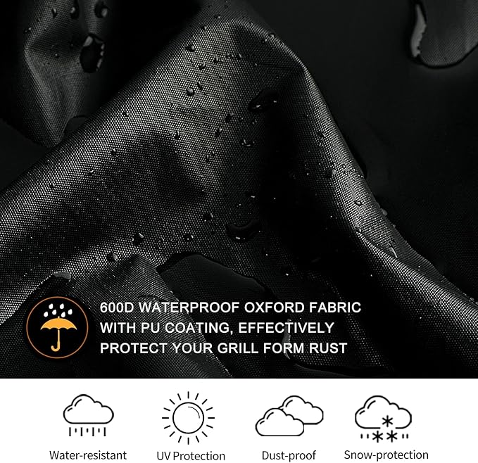 Grill Cover for Weber Q Series Grills, Portable BBQ Cover for Weber Q1200, Q1000 and Q100 Series