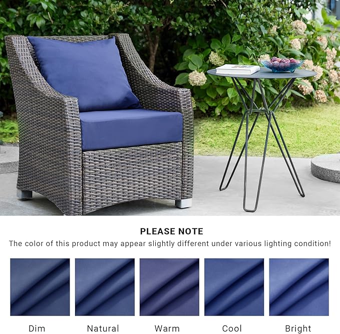 Outdoor Cushions for Patio Furniture,Outdoor Seat Cushion Set 24 x 24 x 4 Inch,Waterproof & Fade Resistant Outdoor Chair Cushions, Patio Chair Cushion, Navy Blue
