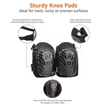 Amazon Basics Professional Gel Cushion Knee Pads - 1 Pair, Black