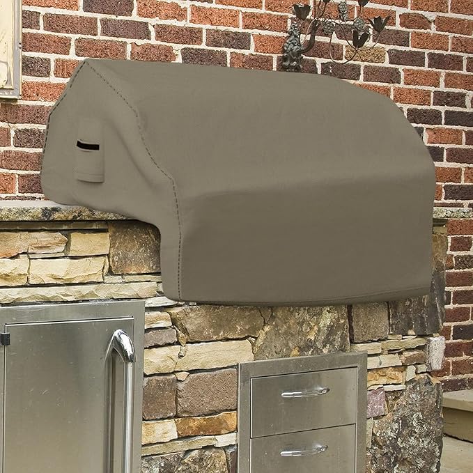 Covers & all Built-in Outdoor Grill Cover, Durable 12 Oz Waterproof Cover Max Material with Air Pocket & Elastic for Snug Fit (48" W x 27" D x 26" H Inches, Beige)