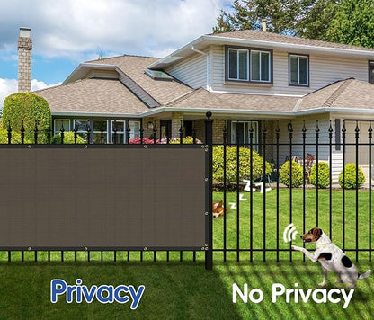 4' x 167' Privacy Fence Screen Brown Net Fencing 90% Privacy Blockage Windscreen Mesh Shade Cover with Copper Grommet for Patio Backyard Garden Deck Pool, Zip Ties Included