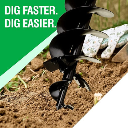 Quart Pot Planting Auger with Heavy Duty Replaceable Parts 5" x 28" with 1/2" Non-Slip Hex Drive, Garden Auger for Planting 5” & 6” Potted Plants, Garden Digging Tool for Dirt, Clay, Soil and Sand