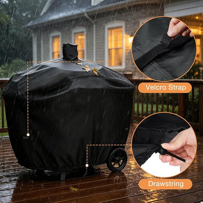 BBQ Grill Cover for Oklahoma Joe's Bronco 18 in Smoker, Waterproof 600D Outdoor Propane Barbecue Covers Griddle Covers- 44" L x 27" W x 39" H