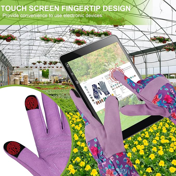 Long Gardening Gloves for Women Thorn Proof Leather Garden Gloves Breathable Working Gloves for Women Yard Outdoor