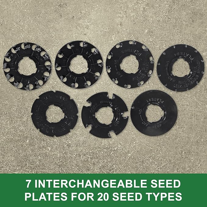 John Deere 3lb Garden Seeder with 7 Seed Plates, Sweet Corn Planter for use in Prepared Soil