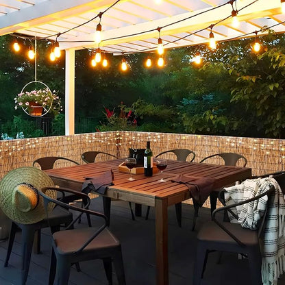 Natural Reed Fencing Rolls: Privacy Bamboo Fence 3/4/5/6ft High Roll Reed Screen, Decorative Bamboo Fencing for Outdoor Balcony Patio Garden Backyard,with Cable Zip Ties(Coffee, 2.6x6.6ft)