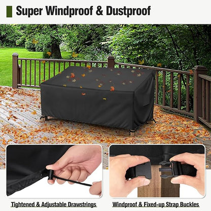 MR. COVER 3-Seater Outdoor Couch Cover Waterproof, 80 Inch Patio Furniture Cover for Sofa, Heavy Duty Polyester & Double-Stitched Seams, Classic Black