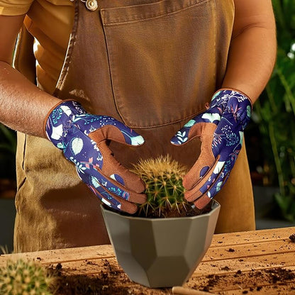 Trifabricy Gardening Gloves for Women, Breathable leather Garden Gloves with Grip, Thorn-Proof Puncture-Resistant Work Gloves