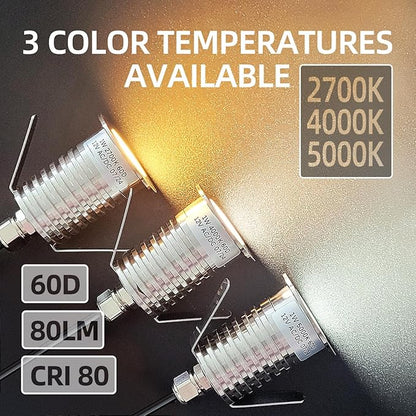 MALORY 6-Pack Recessed LED Deck Light, 1W 5000K12V Low Voltage Landscape Lighting, Outdoor Step Stair Lights,Full 304 Stainless Steel Deck Lighting for Outside Floor Yard (SG07, 6-Pack 5000K)