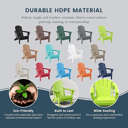 Westin Outdoors Laguna WO Home Outdoor Adirondack Folding Chair Lounger Seat Traditional Retro Home Furniture for Beach, Balcony, Backyard, Lawn, Patio, Pool, Deck, Garden (Lime Green)