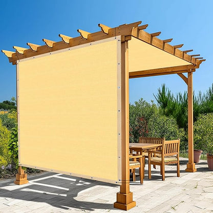 Amagenix 90% Shade Fabric 8'X 24' Sand Sun Shade Cloth with Grommets for Pergola Replacement Shade Cover Canopy, Heavy Duty, Cable Zip Ties Included (We Customized)