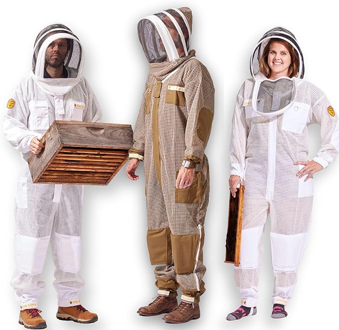 Beekeeping Veil - Replacement Round or Fencing Style, Universal Fit for All Suits & Jackets, 3-Layer Mesh for Maximum Sting Protection, White