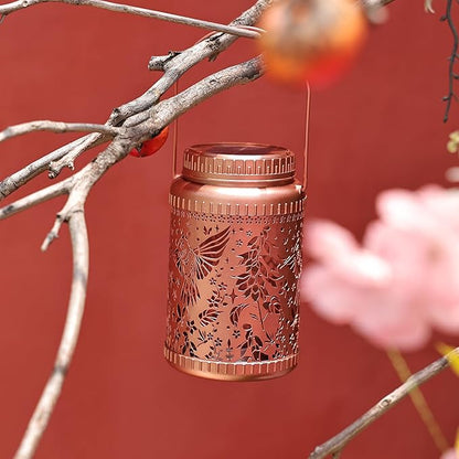 Cooo 6 Pack Solar Lanterns Outdoor Waterproof -Hummingbird Rose Gold Solar Pathway Lights Landscape Path Lights Christmas Lights Gifts for Women Mom Grandma for Garden Yard Patio Backyard Decor