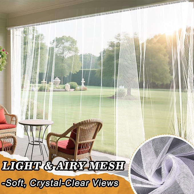 ANPHSIN 33x10ft Ultra fine Mosquito Net for Patio - Mesh Netting Screen for Outdoor Garden Porch Balcony, Protects Skin & Plants from Bugs, Birds, White