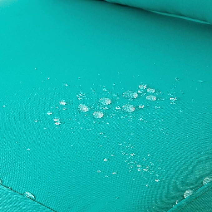 ARTPLAN Outdoor Deep Seating Cushions with Backrest Set, All-Weather Waterproof Patio Sofa Cushions for Sectionals, High-Resilience Foam Garden Furniture Cushion Cover,Aqua