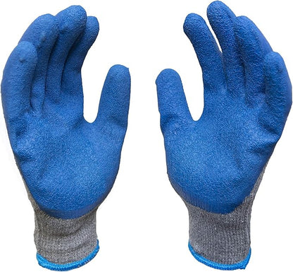 G & F Products 12 Pairs Medium Rubber Latex Double Coated Work Gloves for Construction, gardening gloves, heavy duty Cotton Blend,Blue,3100M