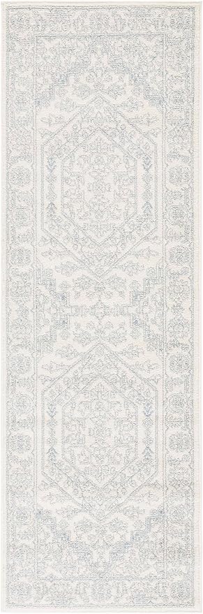 SAFAVIEH Adirondack Collection Runner Rug - 2'6" x 8', Ivory & Slate, Oriental Medallion Design, Non-Shedding & Easy Care, Ideal for High Traffic Areas in Living Room, Bedroom (ADR108S)