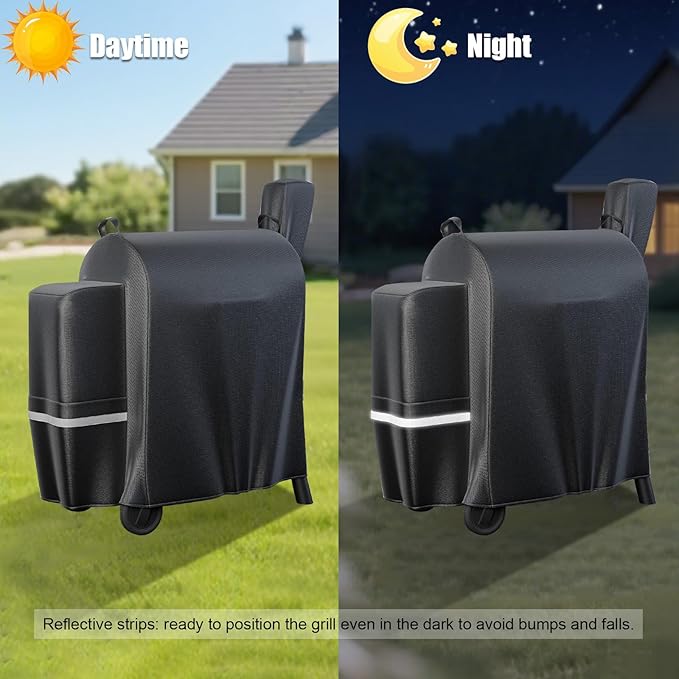 QuliMetal Grill Cover for Traeger Pro 22/575 Series - 600D Heavy Duty Waterproof BBQ Grill Cover for Treager Pro 22/575,Z Grills 550B and More Weather Outdoor Wood Pellet Smoker Protector