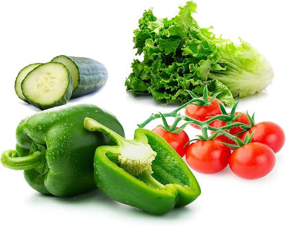 Vegetable Seeds for Planting Vegetables - Variety Salad Pack - Romaine Lettuce - Cherry Tomato - Cucumber - Bell Pepper!