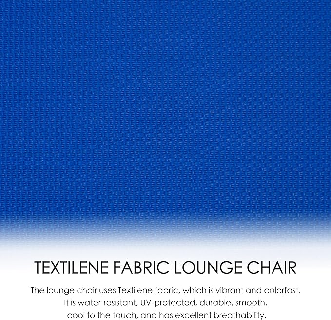 Kozyard Lounge Chair Outdoor Foldable Outdoor Lounge Chair (Blue Textilence W/O Table)