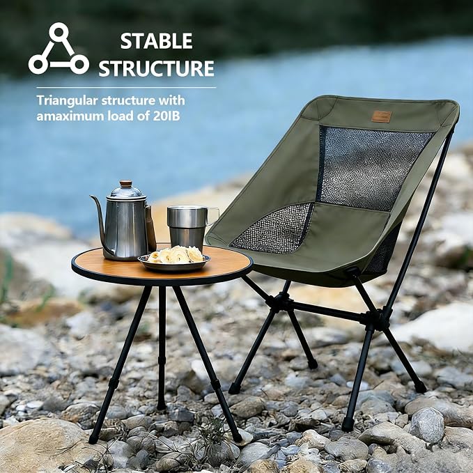 Small Folding Table Round Portable Patio Table Tool-Free Assembly Height Adjustable Side Table Easy to Carry and Move (Brown)