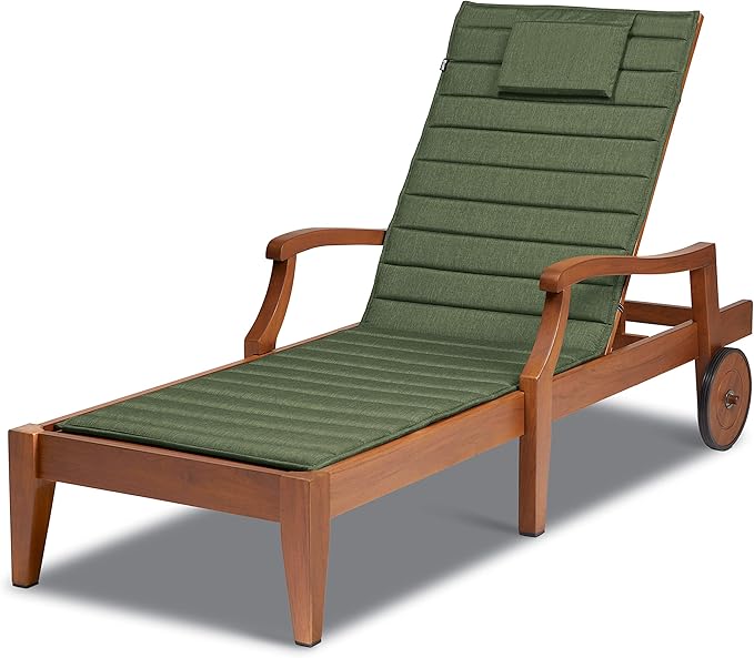 Classic Accessories Storigami Water-Resistant 80 x 26 Inch Chaise Lounge Cushion, Heather Fern, Patio Cushion
