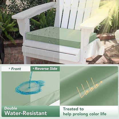 Outdoor Chair Cushions Set of 4: Waterproof & Fade Resistant Seat Cushion for Patio Furniture - 19 x 19 x 2 Inch Chair Pads with Ties and Hidden Zipper - Patio Chair Cushion Replacement, Sage Green