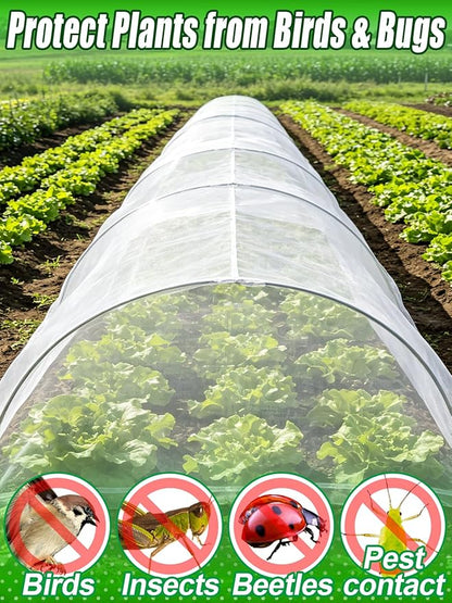 8x25ft Large Garden Netting - Ultra Fine Mesh Plant Covers to Keep Small Animals Pest Out, Bird Barrier Screen for Protecting Vegetables Fruits Flowers Raised Beds (Without Support Pole)