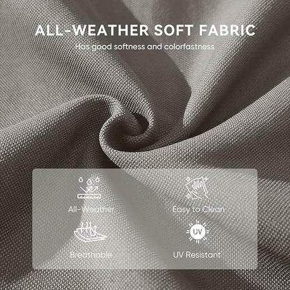 Outdoor Chair Cushions for Patio Furniture - 1 Pack Outside High Back Comfortable Thickened Pillow 22x24 with Zipper Cover for Wicker Rocking Swivel Chairs Loveseat Sofa – Grey/Crescent