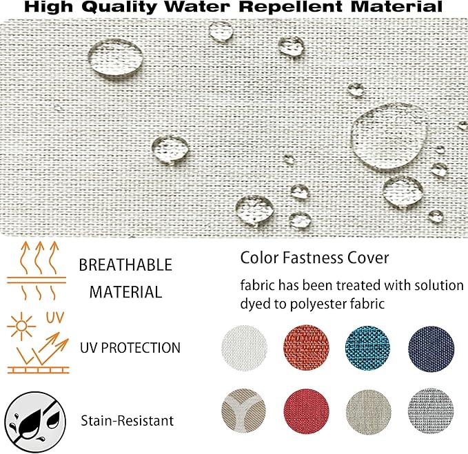 COZYVIDA Outdoor/Indoor 23.5x25 inch Deep Seat Patio Cushions Set of 2 Resilient Foam Filling Water Repellent Stain-Resistant UV Resistant Weather Resistant Patio Cushions Almond