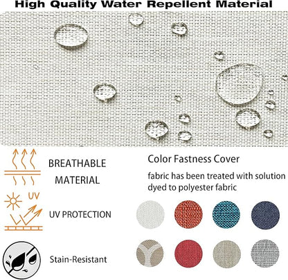COZYVIDA Outdoor/Indoor 23.5x25 inch Deep Seat Patio Cushions Set of 2 Resilient Foam Filling Water Repellent Stain-Resistant UV Resistant Weather Resistant Patio Cushions Almond