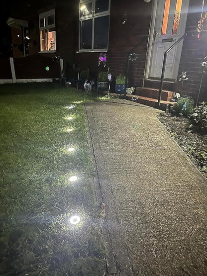 Solar Lights Outdoor,8 Pack Solar Garden Lights for Pathway,Yard,Deck,Lawn,Patio,Walkway,Driveway,Step（Brightwhite）