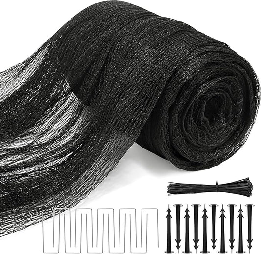 Pond Netting Kit, 15 x 20 Feet Pond Covers for Outdoor Fish Ponds,Pond Net Floating Guard Protect Fish Koi from Birds Cats, Herons,30g/㎡ Mesh Leaves Catcher(20pcs Stakes Included)