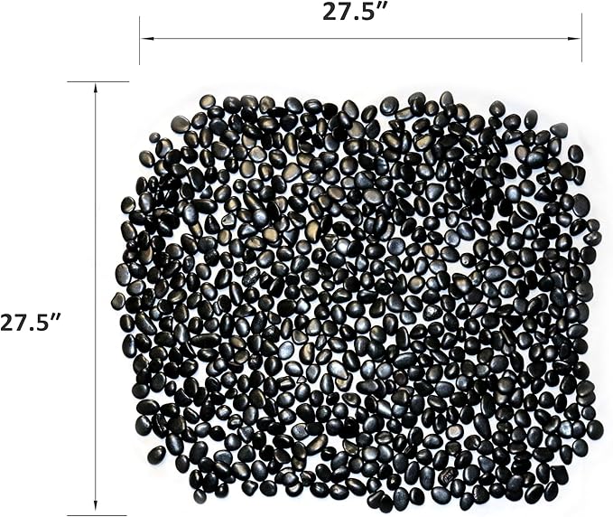 Black Rocks for Plants. Polished Decorative Pebbles. 1/2 to 1 Inch 10 lbs. for Garden, Landscaping, Succulents, pots (SM (0.5 to 1 Inch), -Polished, 10)