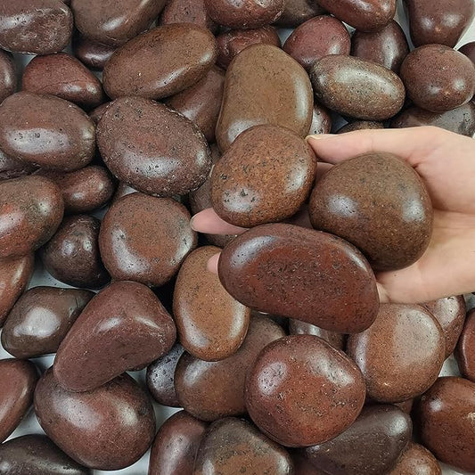 FANTIAN 40 lbs Red River Rocks for Landscaping, 2-3 Inch Polished Pebbles for Indoor Plants, Decorative Rocks Stones for Vases, Aquariums, Fountains, Pathways, Backyard and Garden
