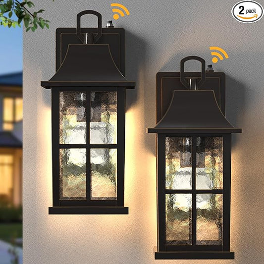 Modern Outdoor Wall Lights 2 Pack, Aluminium Dusk to Dawn Outdoor Lighting, Exterior Wall Lantern Waterproof Porch Light, Outside Light for House, Garage, Patio (Oil-Rubbed Bronze)
