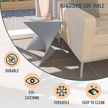 LeisureMod Modern Grey Accent Side Table - Stylish Side Vanity Table for Bedroom & Living Room