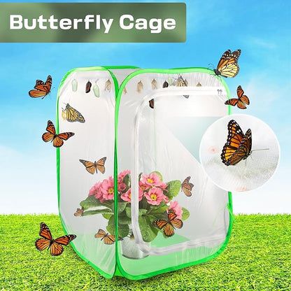 Mesh Plant Tent Enclosure, Pop-Up Cage Plant Cover, Outdoor Garden Protection Guard for Pests, Bird, Pest (35 x 35 x 59 Inches)